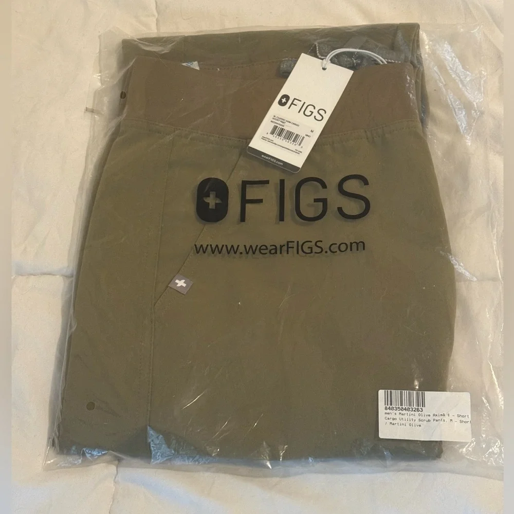 FIGS Men Axim Straight-Leg Scrub Pants NWT Martini Olive MS